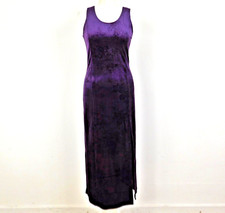 Mouth Valley Purple Maxi Dress Size Medium Velvet Style Flower Pattern Texture