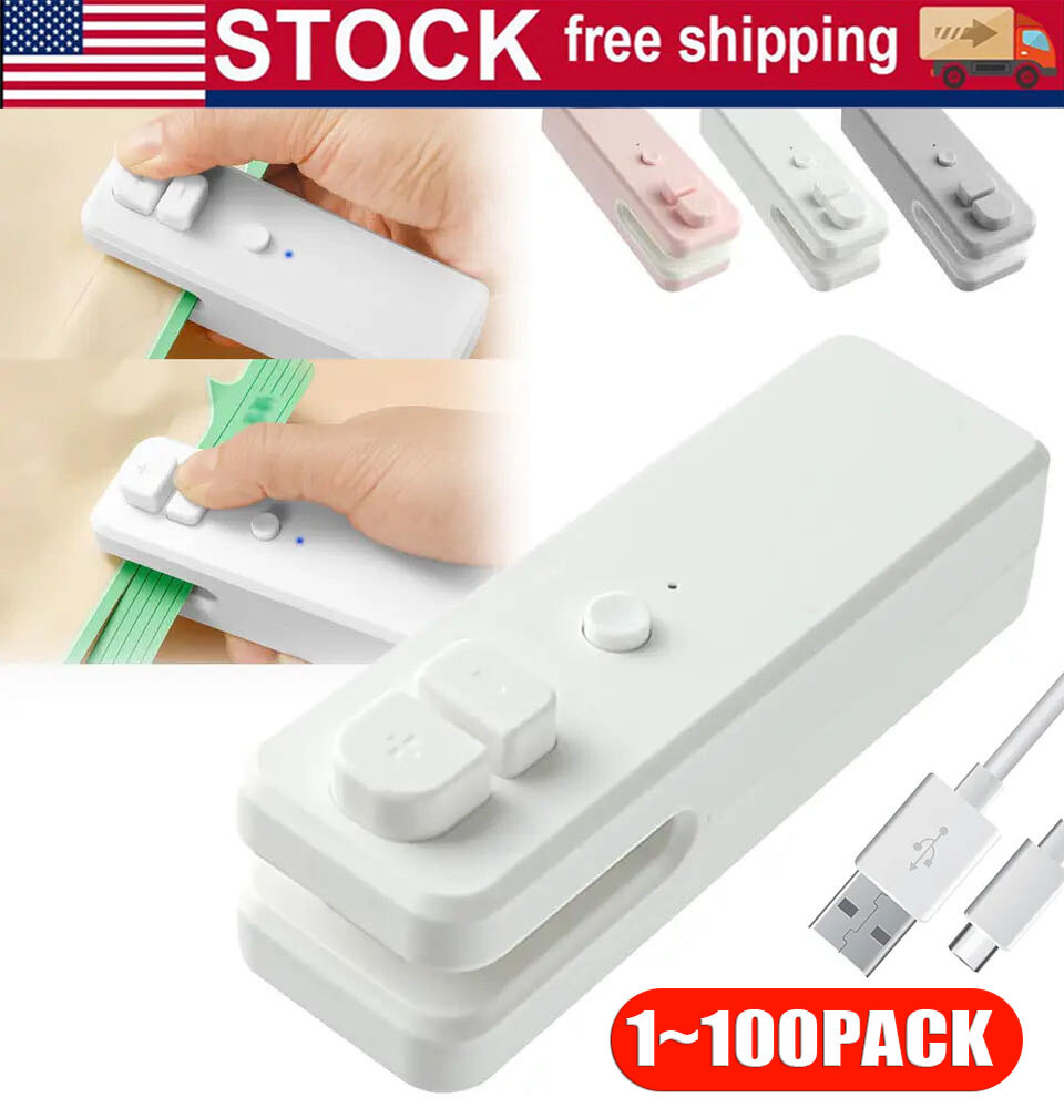 USB Rechargeable Mini Heat Sealing Machine Household Portable Snack Bag Sealer