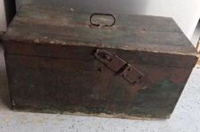 Antique Hungarian Primitive Trunk Tool Box Original Paint Forged Hardware 100 +
