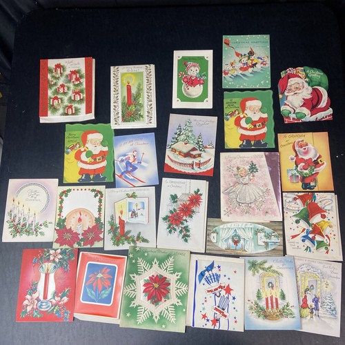 Vintage Lot Of 23 Christmas Cards 1940s-1950s BLANK - Picture 2 of 17