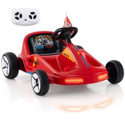 12V Kinder Elektro Go Kart mit Fernbedienung und 3 Geschwindigkeiten und Beleuchtung - Rot