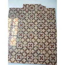 Vintage Japanese Ceramic Tiles 3.25” Mid Century Ornate Floral Lot of 114.5 