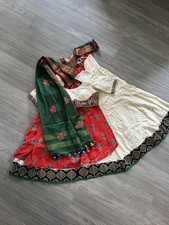 Red Cream Garba/Navaratri Lehenga Choli Set