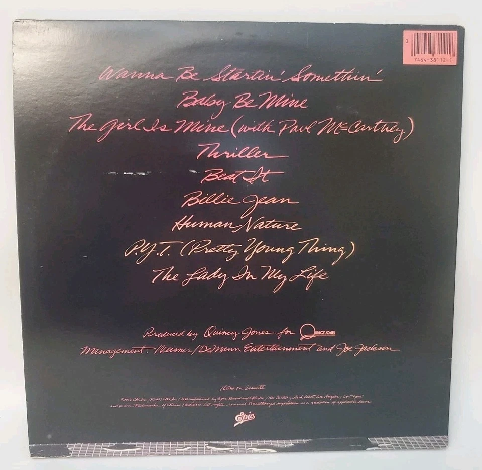 Michael Jackson Thriller 1982 US First Pressing No MJ Credit Misprint NM + ORIG - Image 4 of 4