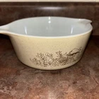 Vintage Pyrex 474B Forest Fancies Mushroom 1.5 QT Casserole Dish