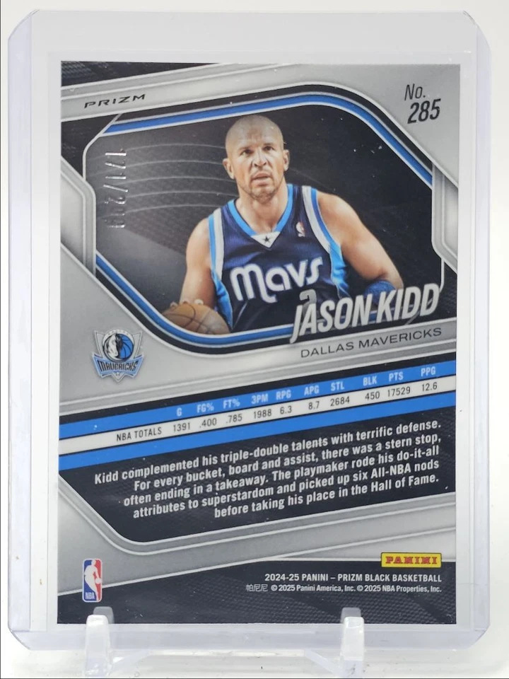 JASON KIDD 2024-25 PANINI PRIZM BLACK LEGENDS BASKETBALL RED B /299 Q3882 - Image 2 of 2