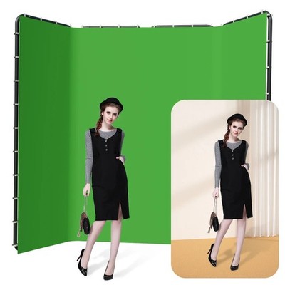 Greenscreen 2,4m x 4m Wand Wall Backdrop Grüner Hintergrund Chroma Key Film Foto