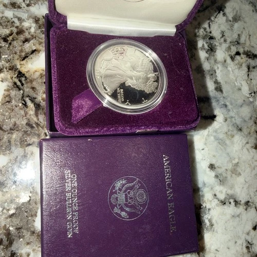 1987-S 1 oz Proof American Silver Eagle (ASE) (w/Box & COA) .999 Fine Silver