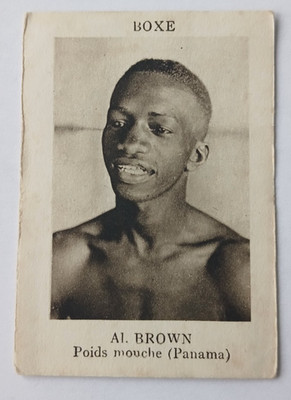 1930' Schock. Magniez Baussart PANAMA AL BROWN Boxen Weltmeister Karte Boxen