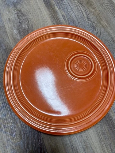 Fiesta Welled Snack Plate 10.75" Tangerine Orange fiesta wear Homer Laughlin ￼￼