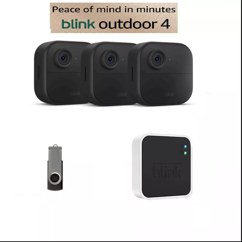 2024 Blink Outdoor 4 (4th Gen) 3 Camera Wireless HD Home Security System Kit NEW