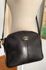 Gucci Vintage Umhängetasche – Schwarz – Echtleder – Crossbody