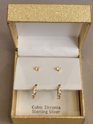RACHEL ASHWELL ETERNITY HOOP EARRINGS SET