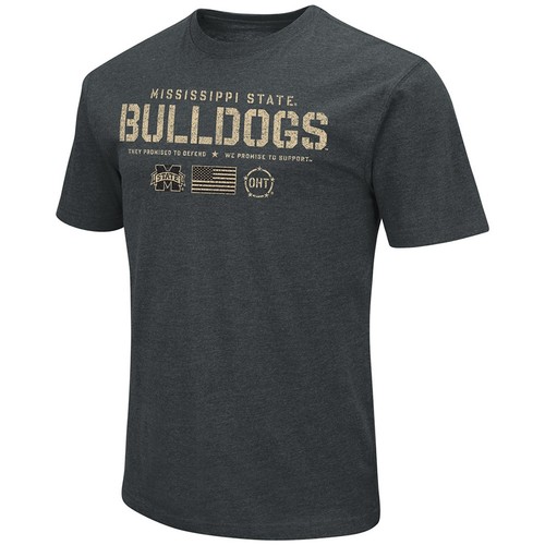 Men's Colosseum Heathered Black Mississippi State Bulldogs OHT Military - 第 2/4 張圖片