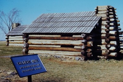 c1960's Ektachrome 35mm Slide Valley Forge Soldiers' Huts Pennsylvania USA
