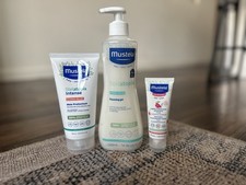 Lot of 3 Mustela Stelatopia Eczema Relief Cream Cleansing Gel Face Cream New  