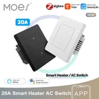 Tuya 20A ZigBee Smart Heater AC Switch High Load Electricity Monitor Double Pole