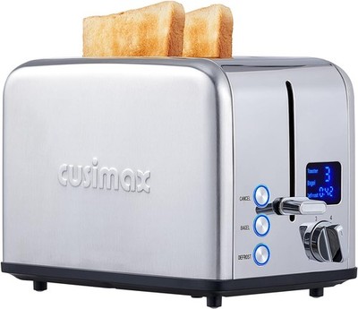 Stainless Steel 2 Slice Toaster with LED Display, Extra-wide Slots, 6 Browning S