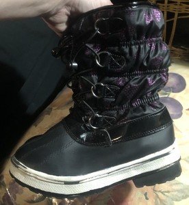 Athletech Black & Purple Girls Boots Great Condition Size 1 US