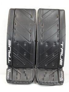 True HZRDUS 7X4 Goalie Leg Pads Intermediate Size 29+2 Black (0206-18)