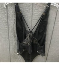 Black Lace Bodysuit Victoria Secret Intimate NWT Org 129