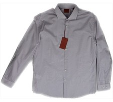 Hugo Boss Men Slim Paste Purple Kason Micro Print Dress Shirt 17 - 43 New