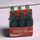 Vintage Miniature Coca Cola Soda Pop 6 Mini Coke Bottles Small Cardboard Case