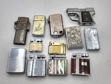 12 Assorted Cigarette lighters Nascar,Zippo, Firefly,Bomart,Untested  Parts Only