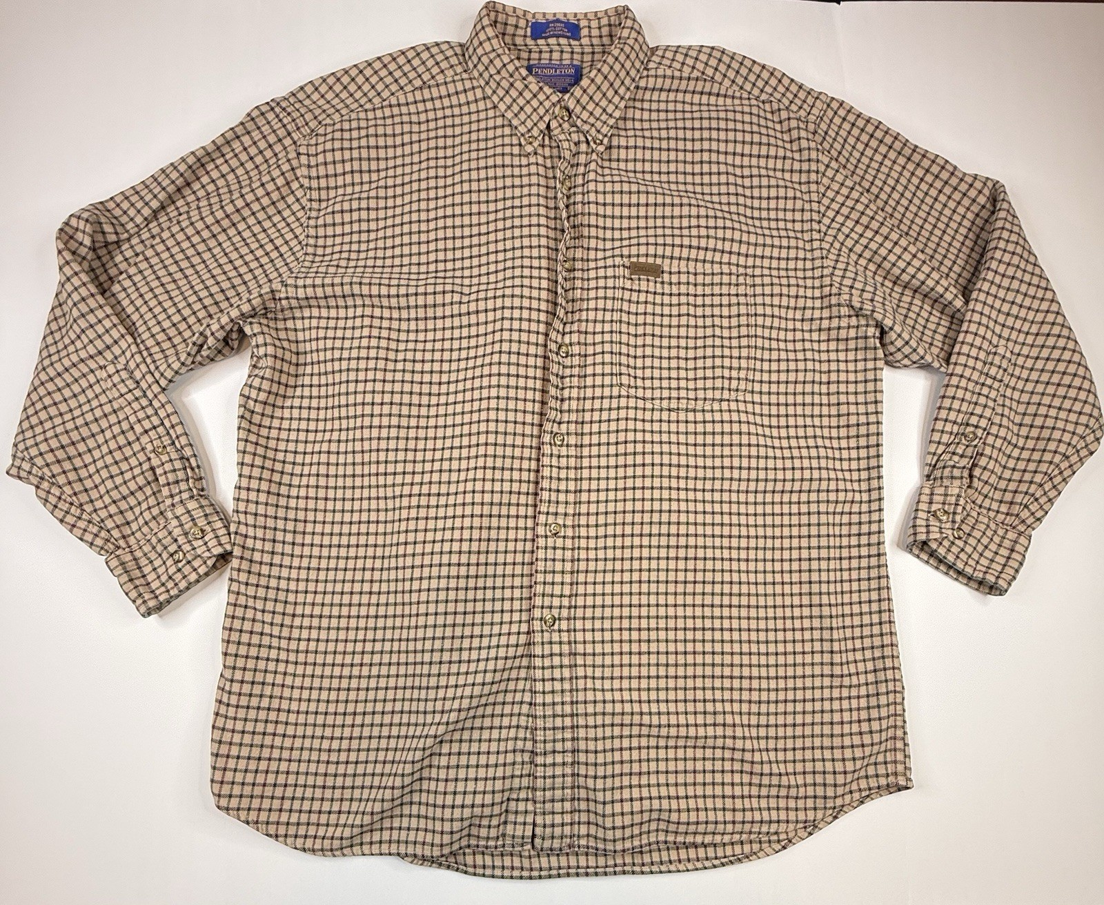 Vtg Pendleton Button Down Lightweight Flannel Men… - image 1