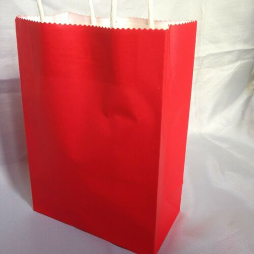 Gift Bags Kraft Paper Carrier Present Handles Wedding Birthday Bag 21cm x 15cm - Picture 7 of 14