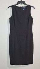 Women Chaps Black Casual Dress Crew-Neck Size 4