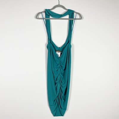 The Andamane Java Halter Neck Cut Out Ruched Mini Bodycon Dress Turquoise  Blue | eBay