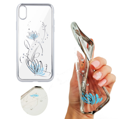 LOTUS Diamond Hülle Back Case Cover Etui Handy Tasche iPhone 7 Plus silber