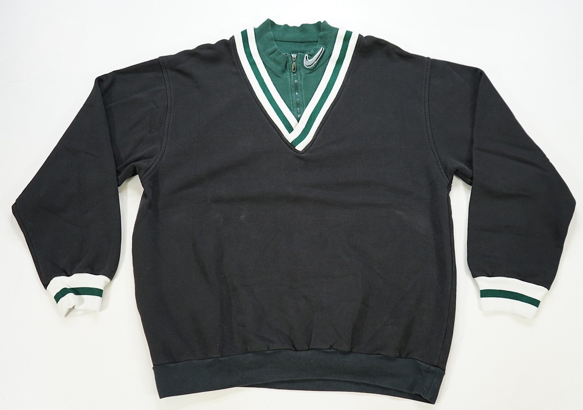 Rare Vintage NIKE Collar Swoosh 1/4 Zip Pullover V Neck Rare Vintage NIKE Collar Swoosh 1/4 Zip Pullover V Neck