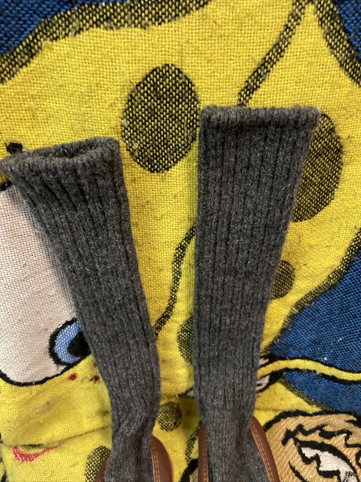 SAOLA Ghianda Ciabatta Calzino Rag Maglione Suola Pelle Casa Scarpe Uomo 12 13 Grigio Scuro