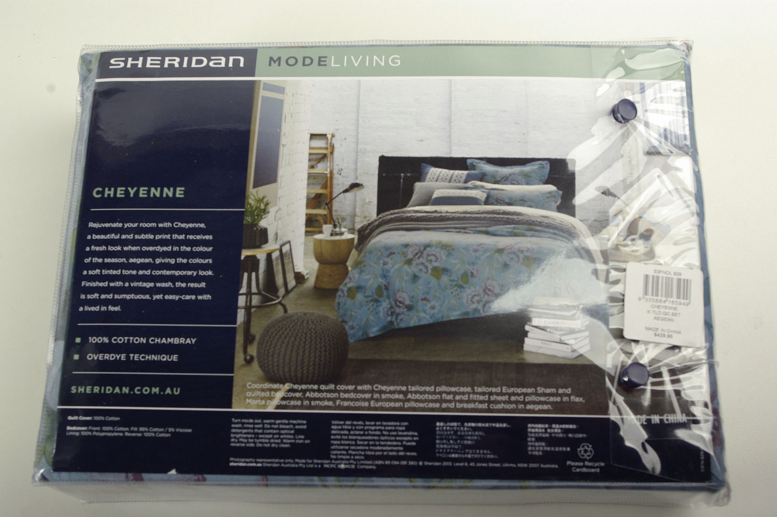 KingSheridan Cheyenne Cotton Chambray Quilt Cover Pillowcases Set