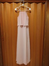Hayley Paige Occasions size 4 Pink High Neck Flowy Chiffon Prom Bridesmaid Dress