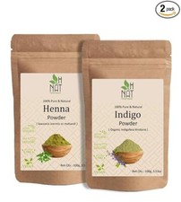 H NAT 100 Pure and Natural Indigo and Henna Powder Combo For Hair 100g FS