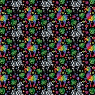 100% Baumwolle Digital Stoff Mosaik Zebra Regenbogen Stolz Handarbeit 140cm breit