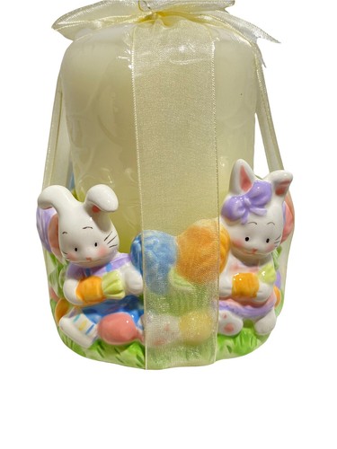 Conejito de Pascua Conejo PEDESTAL1 Mecha Vela Pascua Soporte Pedestal Cerámica - Imagen 4 de 7