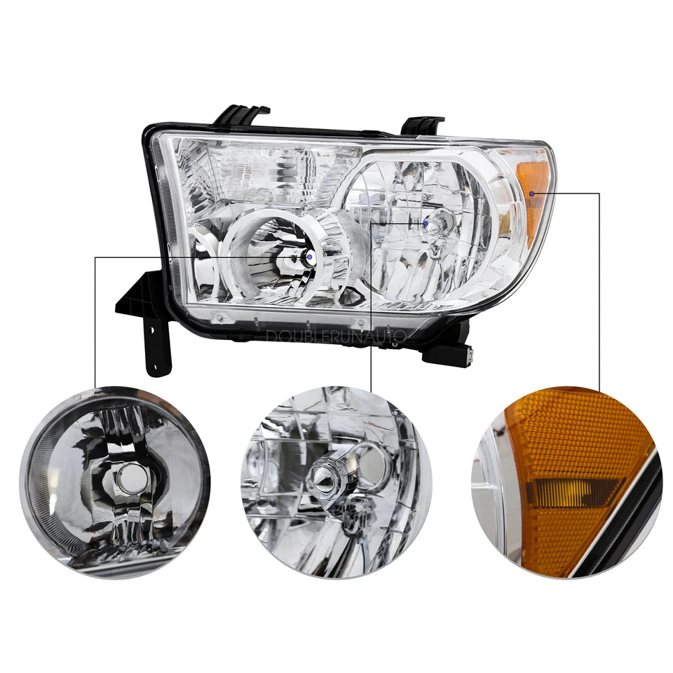 Faróis para 2007-2013 Toyota Tundra 2008-2017 Sequoia lente transparente direita esquerda - Imagem 4 de 4