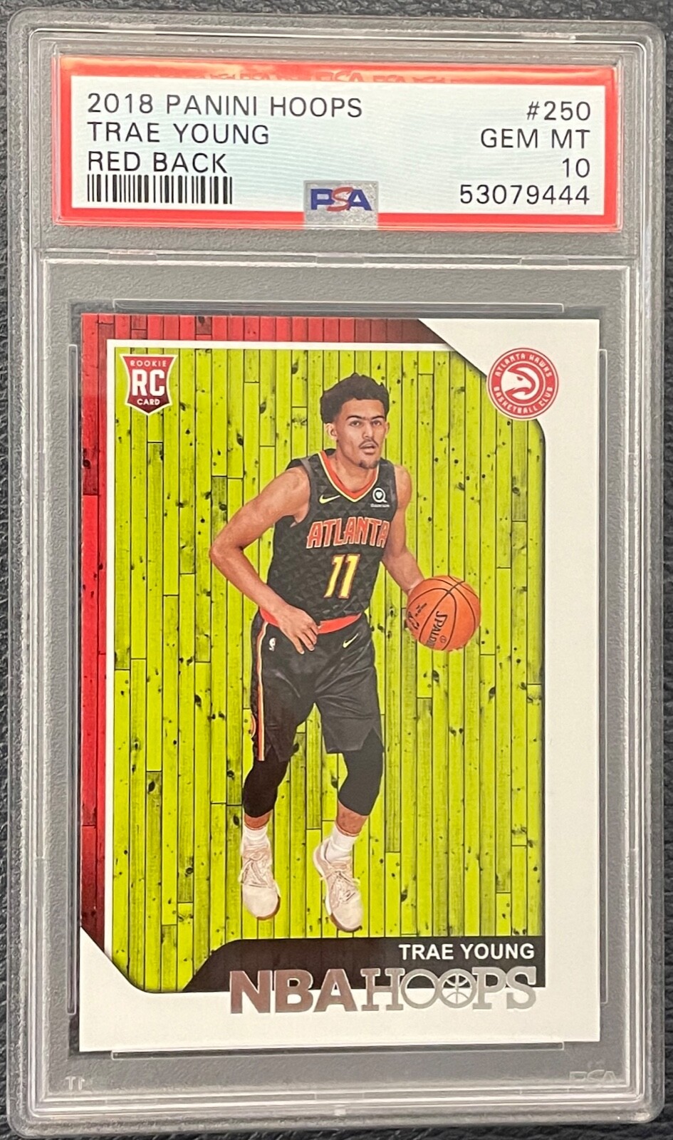2018 NBA Hoops Trae Young Red Back Rookie RC #250 PSA 10 GEM MINT Low POP