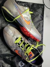NIKE 9.5 SILVER Rival MD TRACK  Field cleats w/extras FREE SHPN
