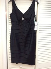 Jones Wear, Little Black Tiered Cocktail Dress, Size 6, NWT $100 
