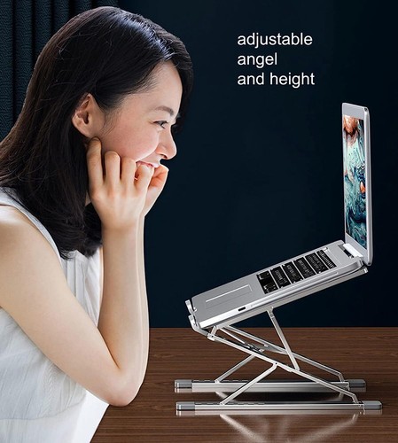 Support ergonomique pour ordinateur portable en aluminium - Hauteur réglable ... - Photo 4/8