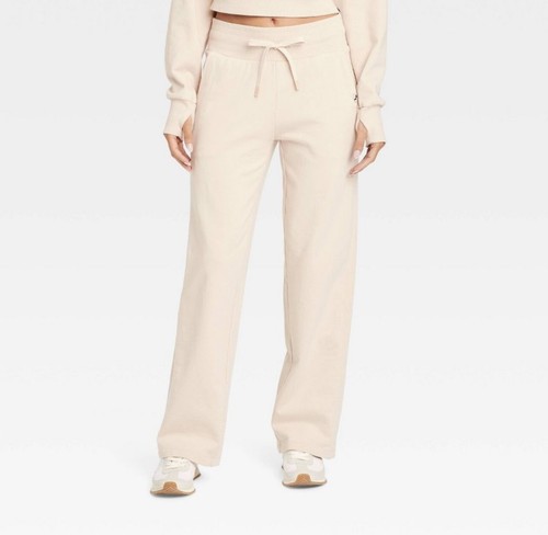 NUEVO CON ETIQUETAS~ JL JoyLab talla XS Luna French Terry Pierna Recta Pantalones deportivos tiro medio uu3