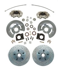 Kit de conversión de freno de disco delantero Ford Mustang 1964-73, manguera flexible SS, rotores XD