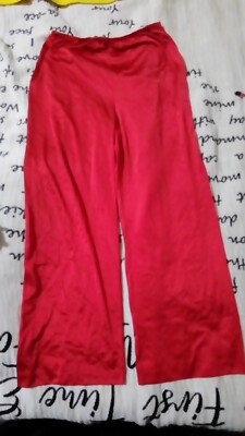 SENSUAL GLOSS RED SATIN PAJAMA PANTS~ELASTIC WAIST~EXCELLENT CONDITION