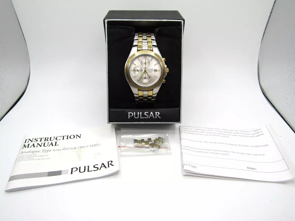 Vintage Rare Pulsar by Seiko YM92 X122 YM92 X122 Chronograph 100M Watch 1 20 Sec