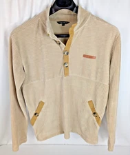 Simply Southern Top Women's Size L Tan Corduroy Pullover Long Sleeve Buttons